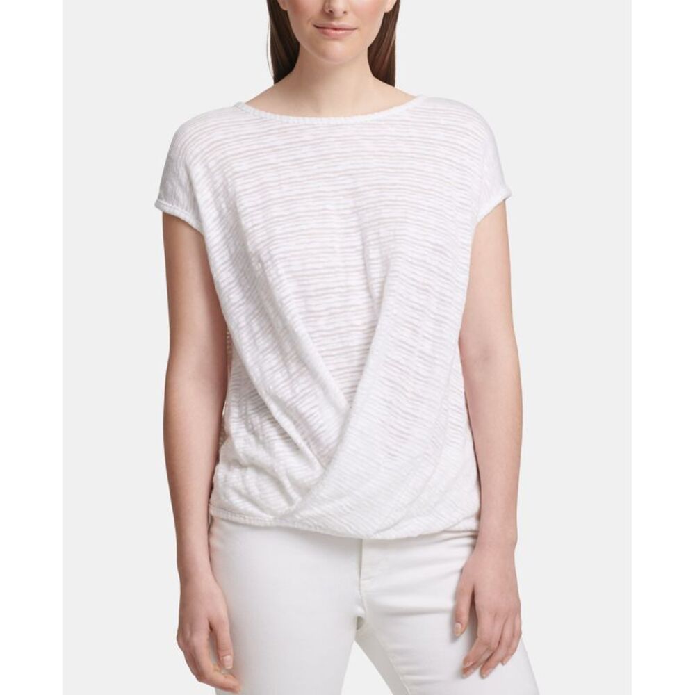 DKNY Twist Front Short Sleeve Top